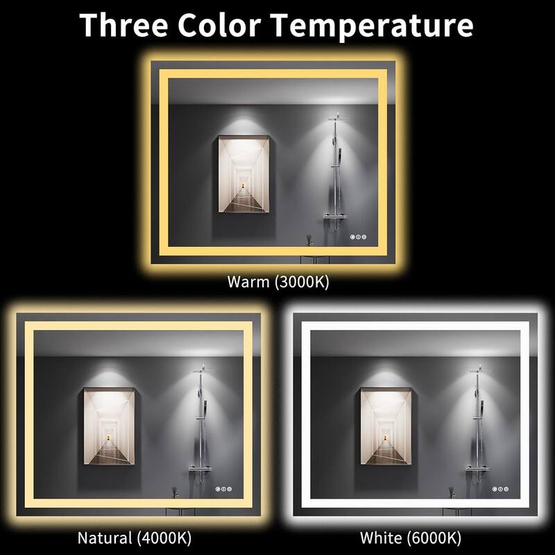 48x40 Inch Frameless LED Bathroom Mirror,Smart Mirror - White