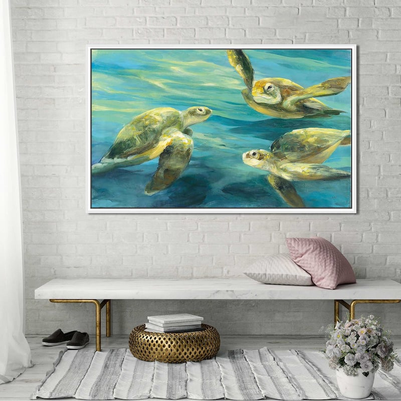"Sea Turtles" Print on Floating Canvas