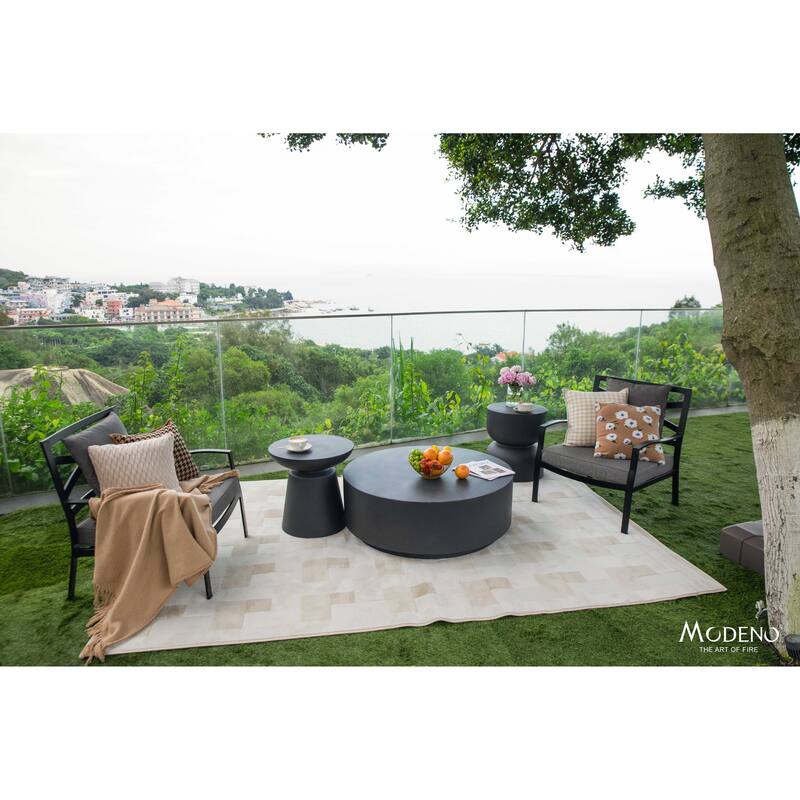 Elementi Home Rome 40" Round Concrete Coffee Table