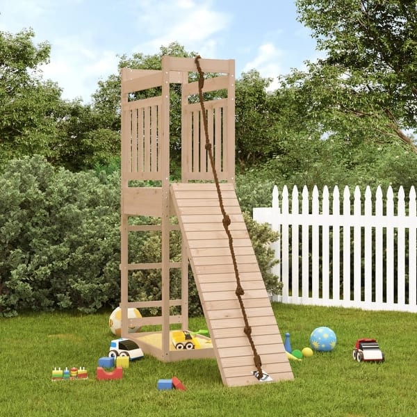 slide 2 of 14, vidaXL Outdoor Playset Outdoor Backyard Playground Equipment for Kids Age 3-8 20.9" x 68.5" x 81.5" Pine