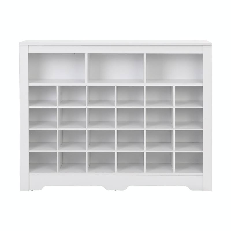 Contemporary 24-Cubby Shoe Console: Stylish, High-Quality Storage Solution