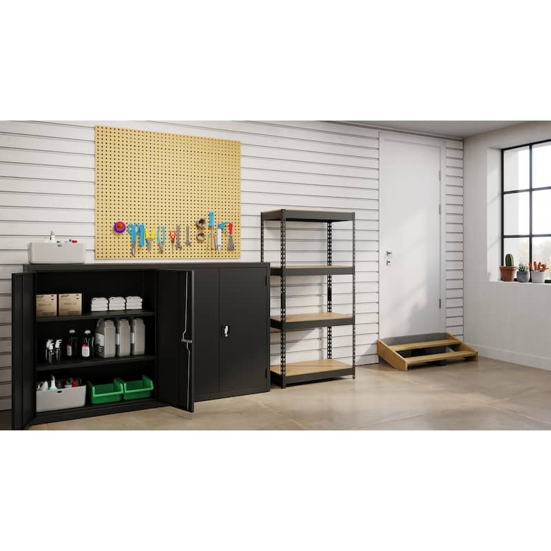 Iron Horse 3800 lb Riveted Shelving, 4-Shelf, 60"Hx30"Wx16"D, Black