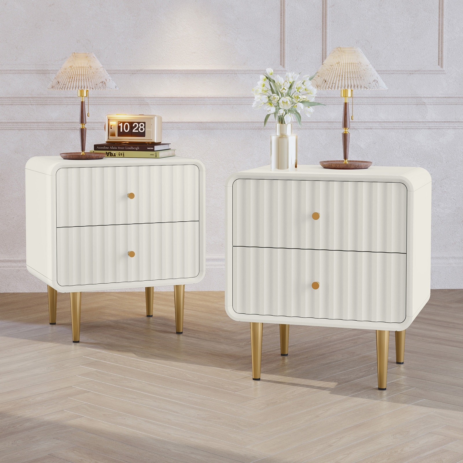 19.6'' W Modern Nightstand, set of 2