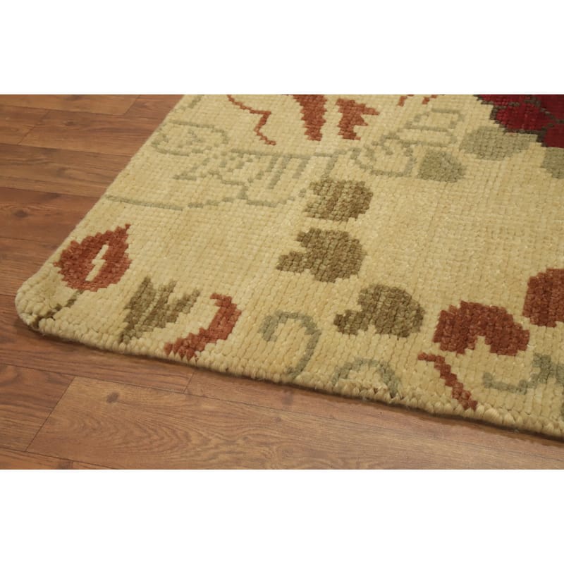 All-Over Floral Indian Area Rug 7x10 - 9' 11'' X 6' 6''