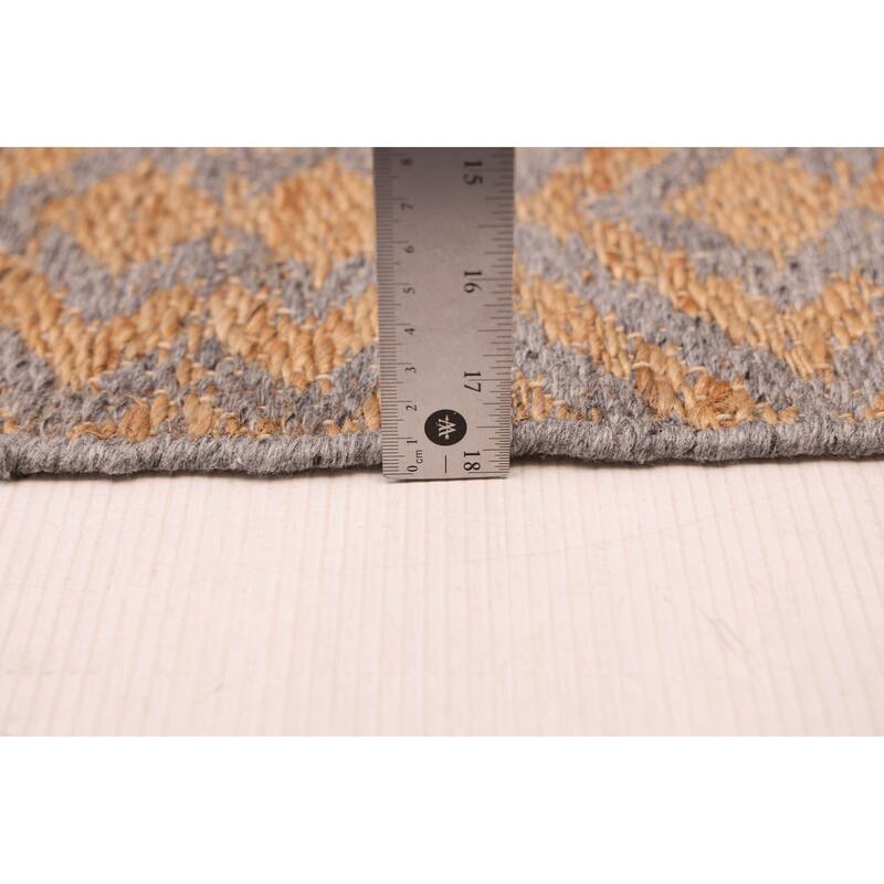 ECARPETGALLERY Flat-Weave Palas Denizli Tan Jute, Rayon Kilim - 5'3 x 7'6