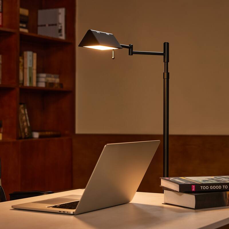 56" Dimmable LED Task Floor Lamp with Adjustable Height Swing Arms 3 Color Temperatures
