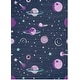preview thumbnail 1 of 7, Nourison Imagination Indoor only Black Solar System Graphic Area Rug 3'5" x 5' - Black