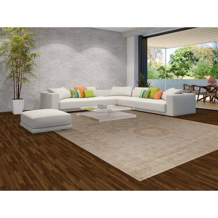 Vegetable Dye Oushak Turkish Large Rug Handmade Wool Carpet - 10'0"x 13'6"