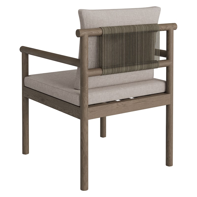Eleni Outdoor Patio Teak Wood Rope Dining Chair