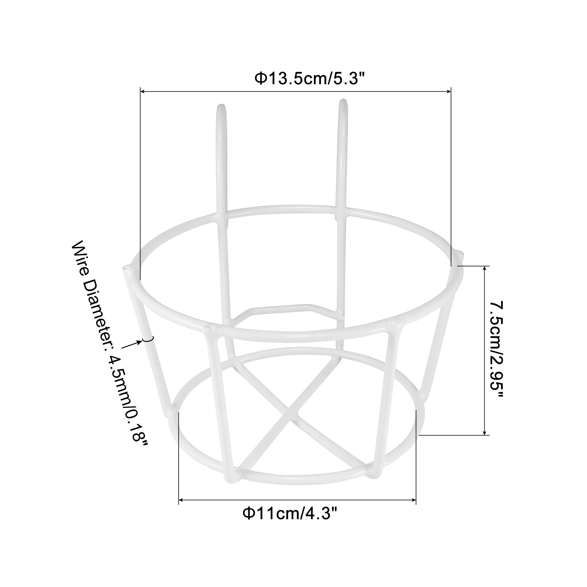 2pcs 4.3 Round Iron Planter Hanging Basket Rack Stand Flower Pot Holder,  White - Bed Bath & Beyond - 36249998
