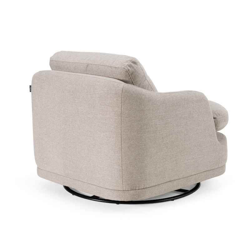 Divani Casa Chantry Modern Grey Sand Fabric Swivel Accent Chair