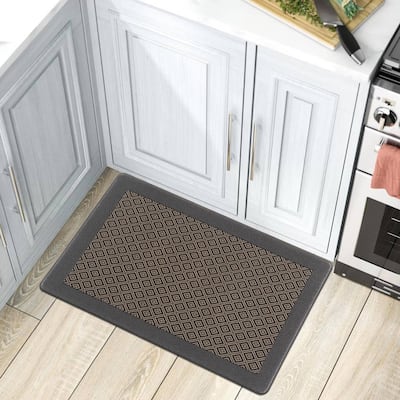 World Rug Gallery Geometric Textline Anti-Fatigue Standing Mat