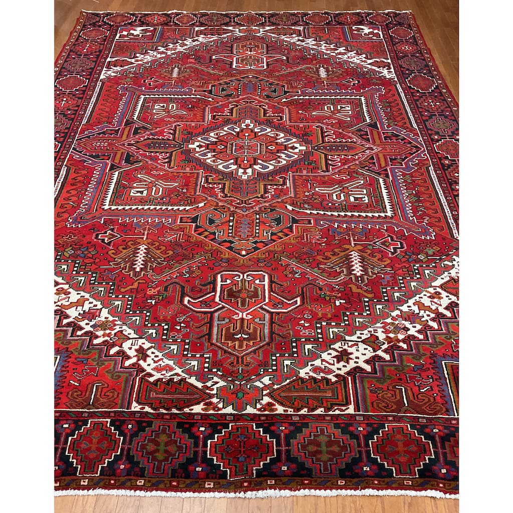 HERAT ORIENTAL Handmade Fine Persian Heriz Wool Rug - 9'9" x 13'