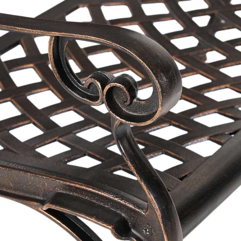 Cozumel Copper Cast Aluminum Bench by Christopher Knight Home