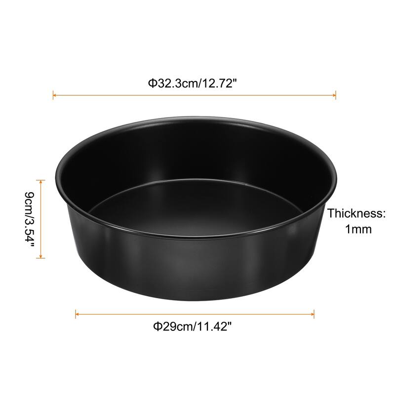 Round Cake Pan Baking Cake Pans Cheesecake Pan Anodized Aluminum - Black - 12"