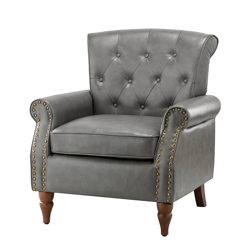 Mycenae Upholstered Accent Armchair with Nailhead Trim Set of 2