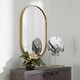 preview thumbnail 6 of 5, Uttermost Varina 32" x 20" Oval Sleek Vanity Bathroom Wall Mirror