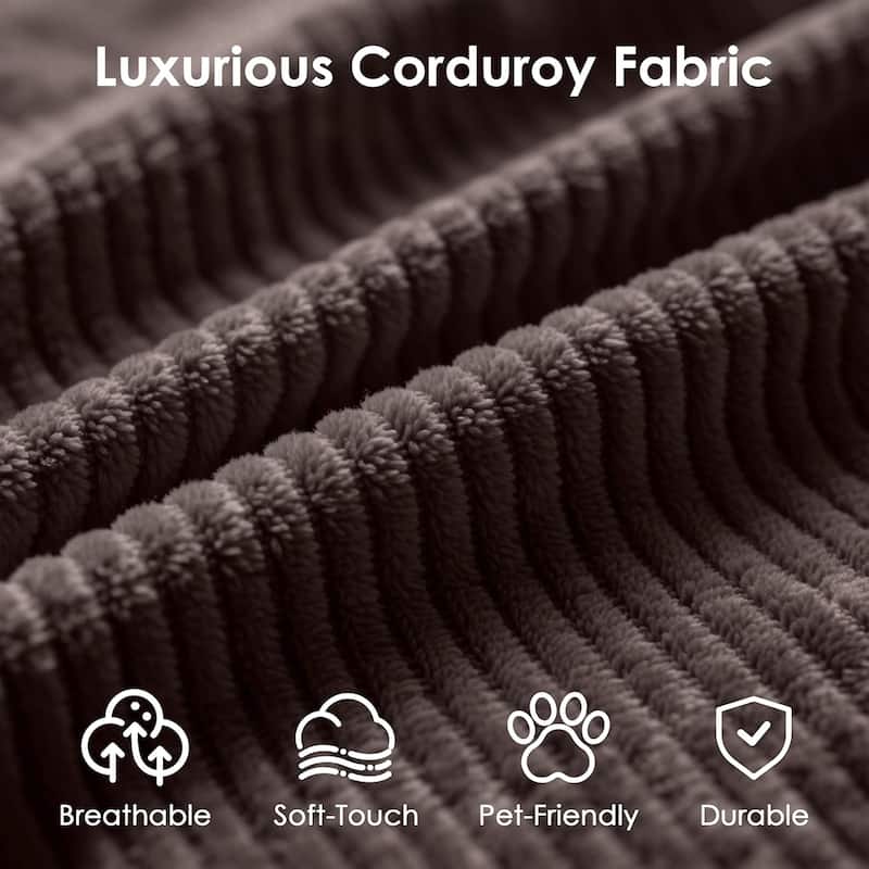 Convertible Sleeper Sofa Bed, 78.5" Corduroy Foldable Loveseat Sofa, King Size Floor Mattress Couch, No Assembly Required