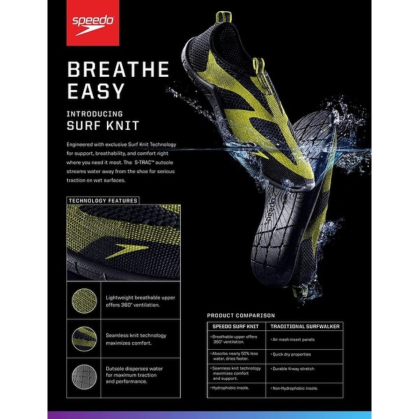speedo men's surf knit athletic water shoe