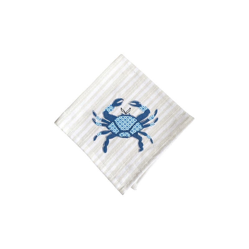 Crab Stripe Napkin Set of 6 - Set of 6