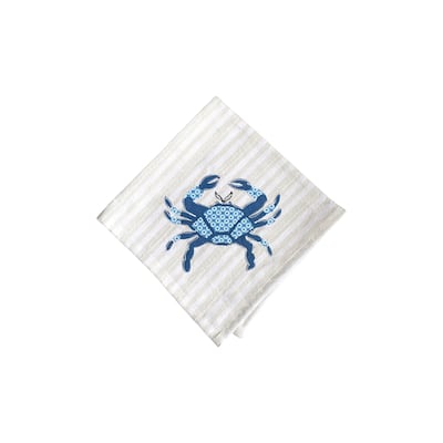 Crab Stripe Napkin Set of 6 - Set of 6