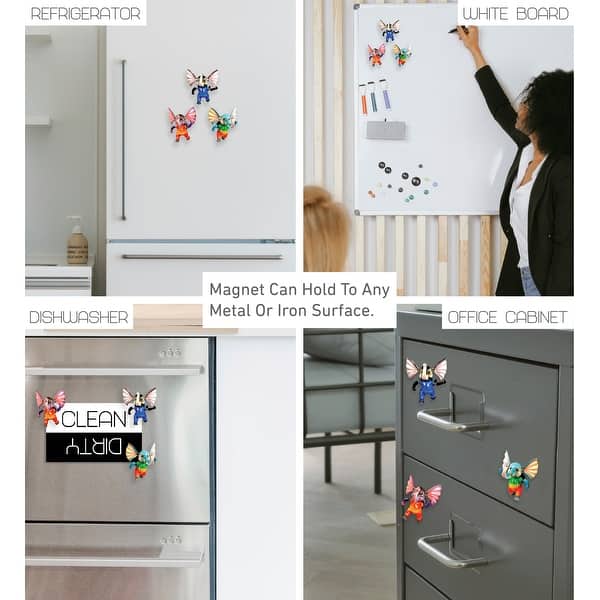 CoTa Global Elephant Refrigerator Bobble Magnets Set of 3 - Multicolor
