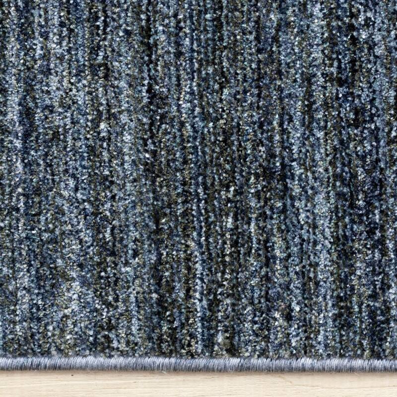Blue Grey Subtle Distressed Stain Resistant Rug
