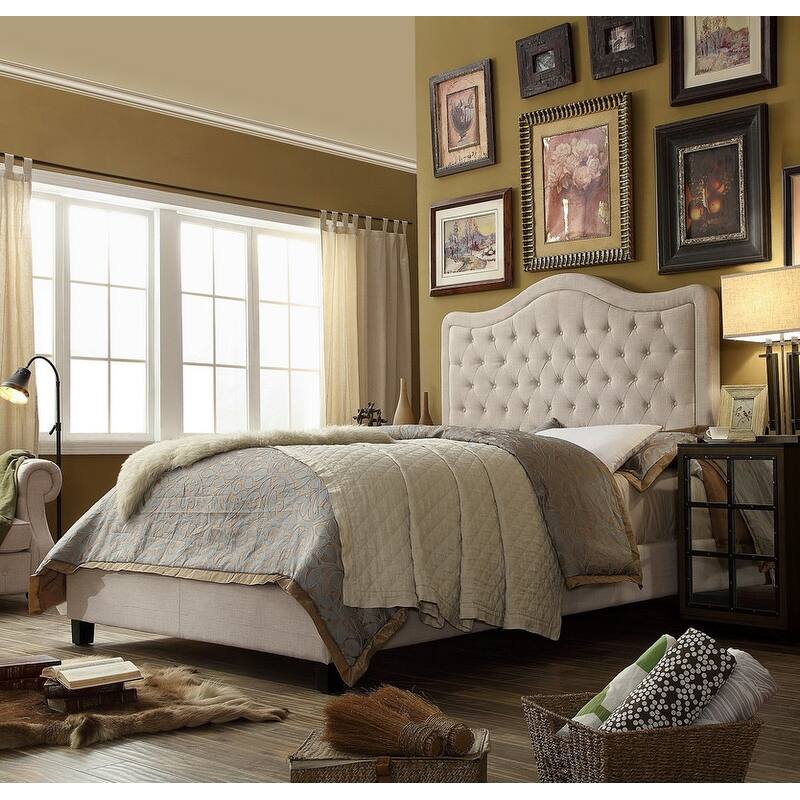 Copper Grove Alyssa Upholstered Low Profile Standard Bed - Beige - Twin