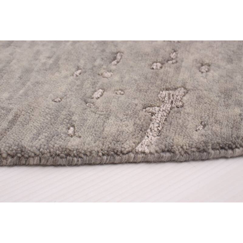 ECARPETGALLERY Hand-knotted Alma Grey Silk, Wool Rug - 7'10 x 7'10
