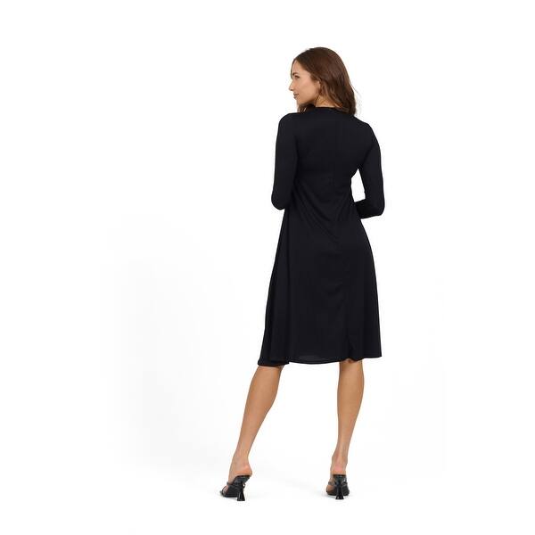 GO Couture A-Line Dress Long Sleeve Knee Length - Bed Bath & Beyond -  42025449