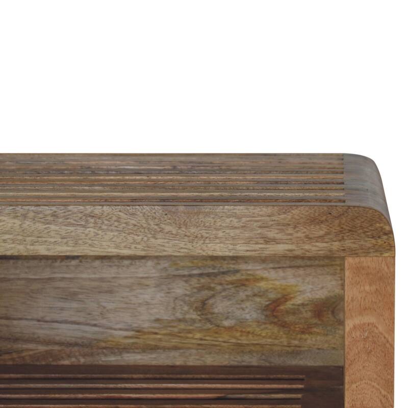 HomeRoots 18" Brown Solid Wood Carved Geometric Floating Nightstand