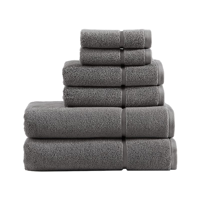 Vera Wang Modern Lux Cotton 6 Piece Towel Set - 6 Piece - Charcoal