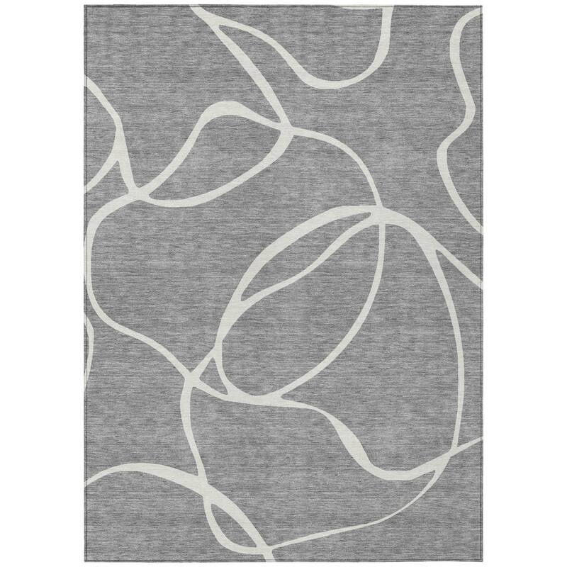 HomeRoots Abstract Transitional Rectangle Outdoor Rug