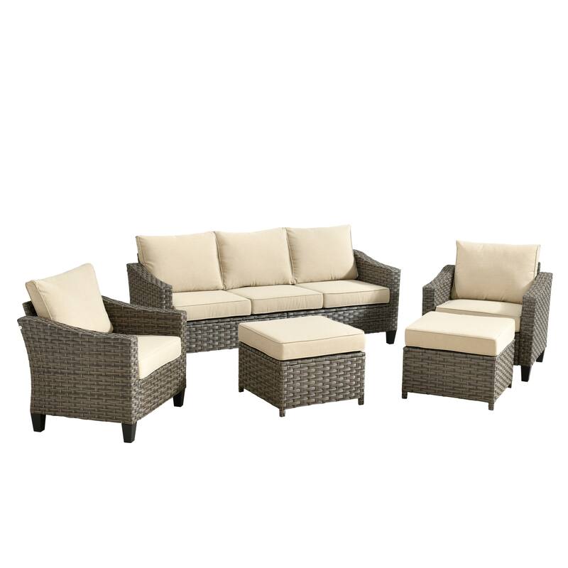 XIZZI Outdoor Patio Furniture Set with Fire Pit Table