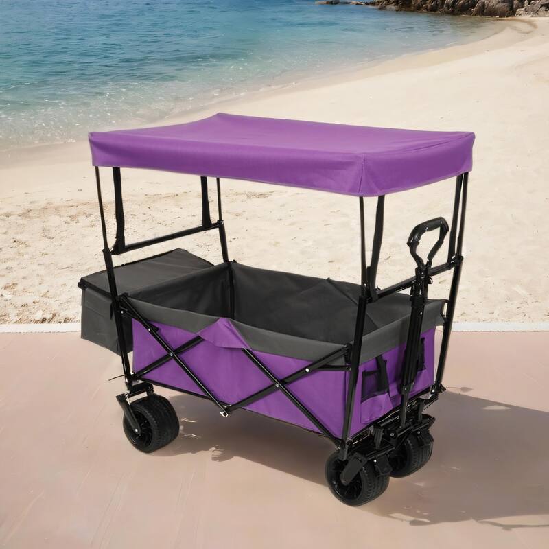 480lb Canopy Wagon with 7" Wheels - Lightweight Foldable for Camping