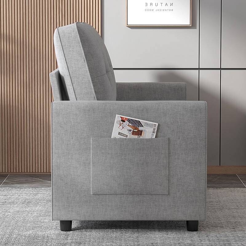 Mixoy Modern 3-in-1 Loveseat Sleeper Sofa,Multi-Function Tri-Fold Out Floor Sofa Bed