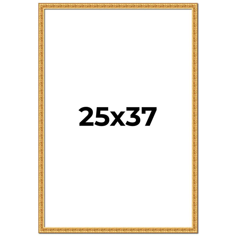 25x37 Frame Gold Real Wood Picture Frame Width 1 inches | Interior