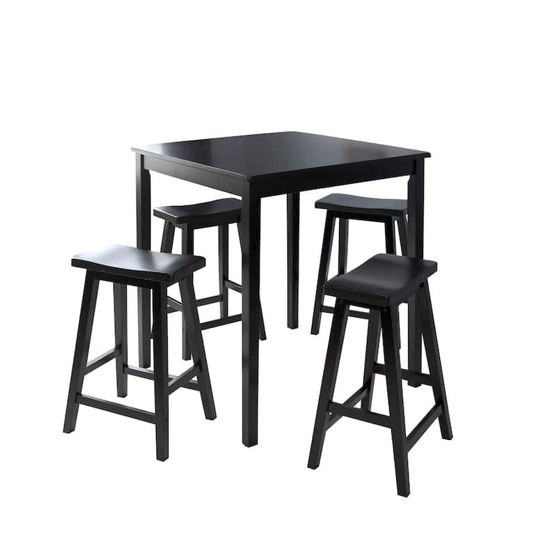 Simple Living Black Belfast 5-piece Saddle Dining Set