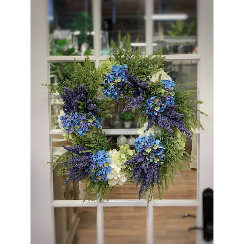 Lavender Hydrangea an Heather Wreath
