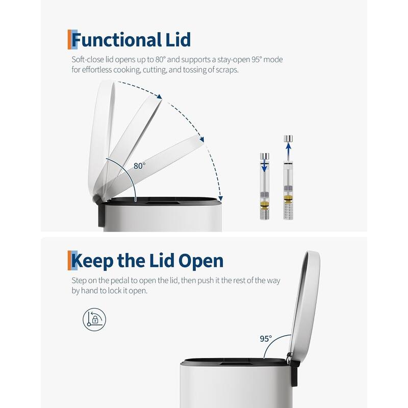 Kitchen Trash Can Combo Set, 13.2 & 2.6 Gallon