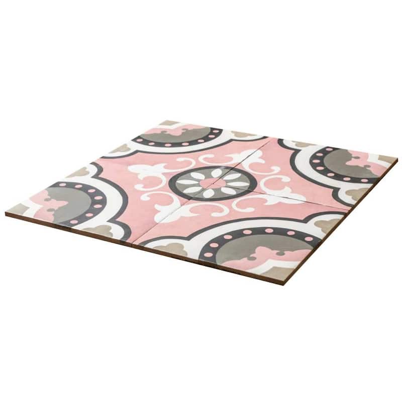 Art Deco 8x8 Matte Porcelain Encaustic Tile - Floor, Wall & Backsplash