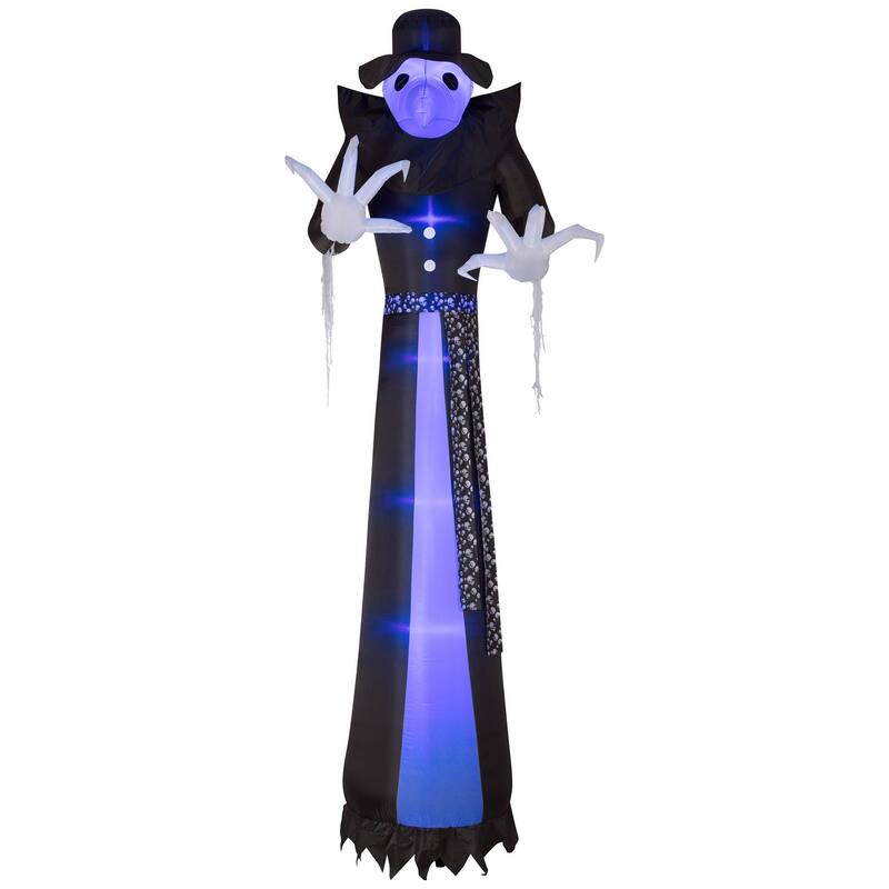 Gemmy Lightshow Airblown ShortCircuit Victorian Reaper Giant (Black Light) , 12 ft Tall, black