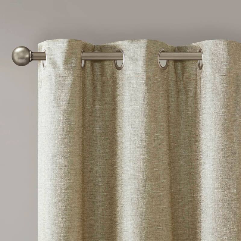 SunSmart Leighton Tonal Printed Faux Silk Total Blackout Curtain Panel Pair