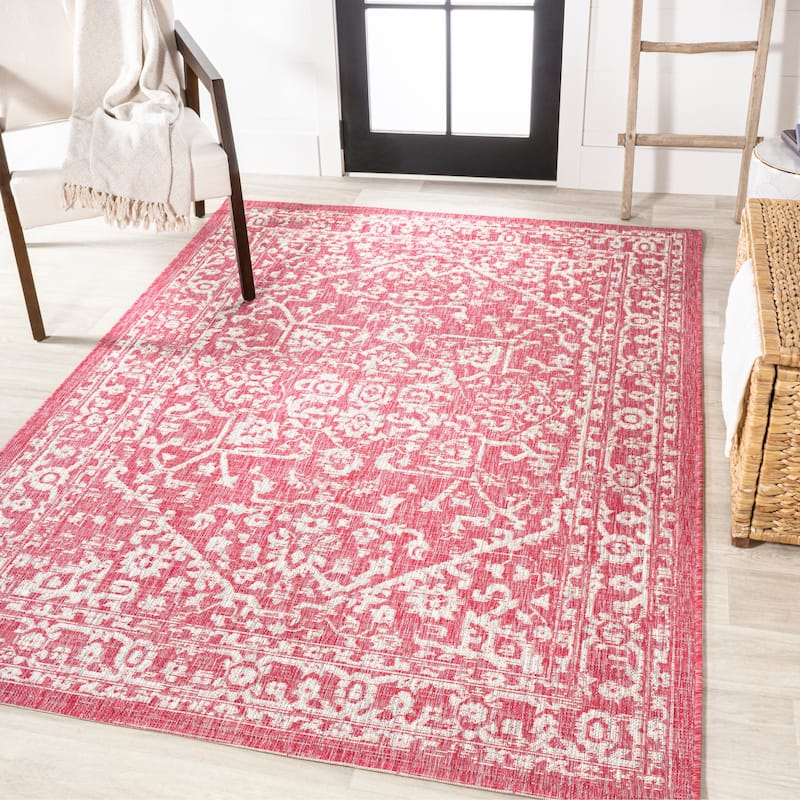JONATHAN Y Medallion Textured Weave Indoor/Outdoor Area Rug