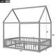 preview thumbnail 6 of 42, Twin/Full Wood House Bed with Fence & Roof - Enclosed Play Area for Kids