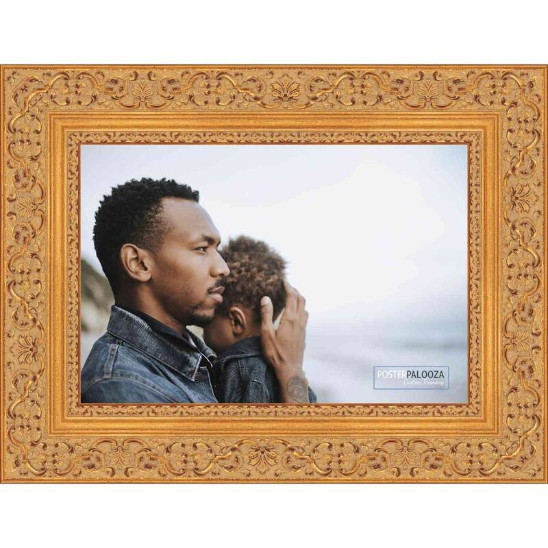 12x14 Ornate Gold Complete Wood Picture Frame with UV Acrylic, Foam