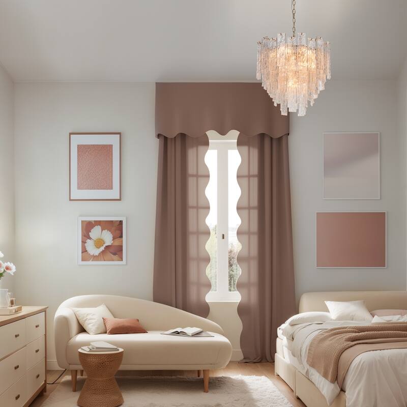 Elver Modern Gold 8-Light Glacier Chandelier Hand-blown Art Glass for Bedroom Foyer Dining Room
