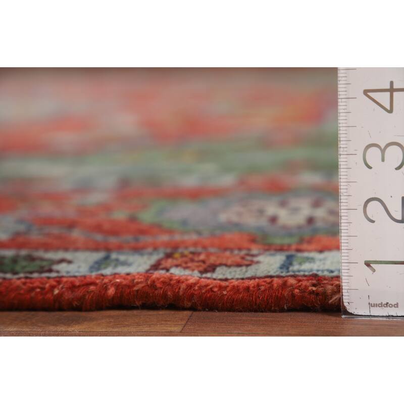 Animals Design Heriz Serapi Indian Area Rug Handmade Wool Carpet - 7'11" x 9'11"