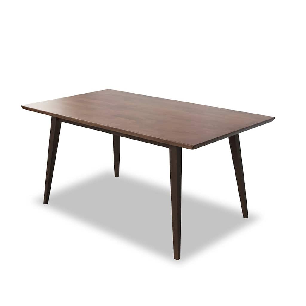 Alda Mid-Century Modern Rectangular Solid Wood Dining Table