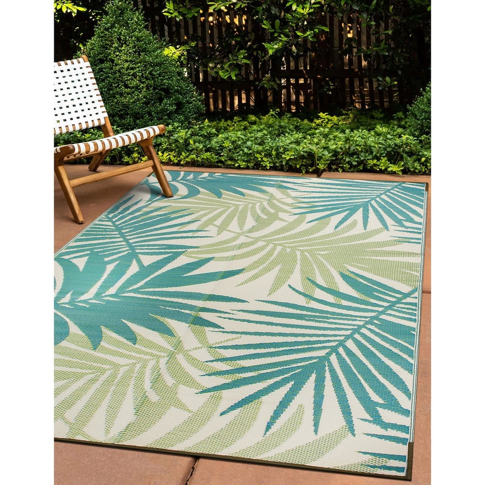 Modern Floral Reversible Plastic Outdoor Rugs